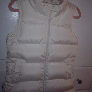 Girls White Down Vest